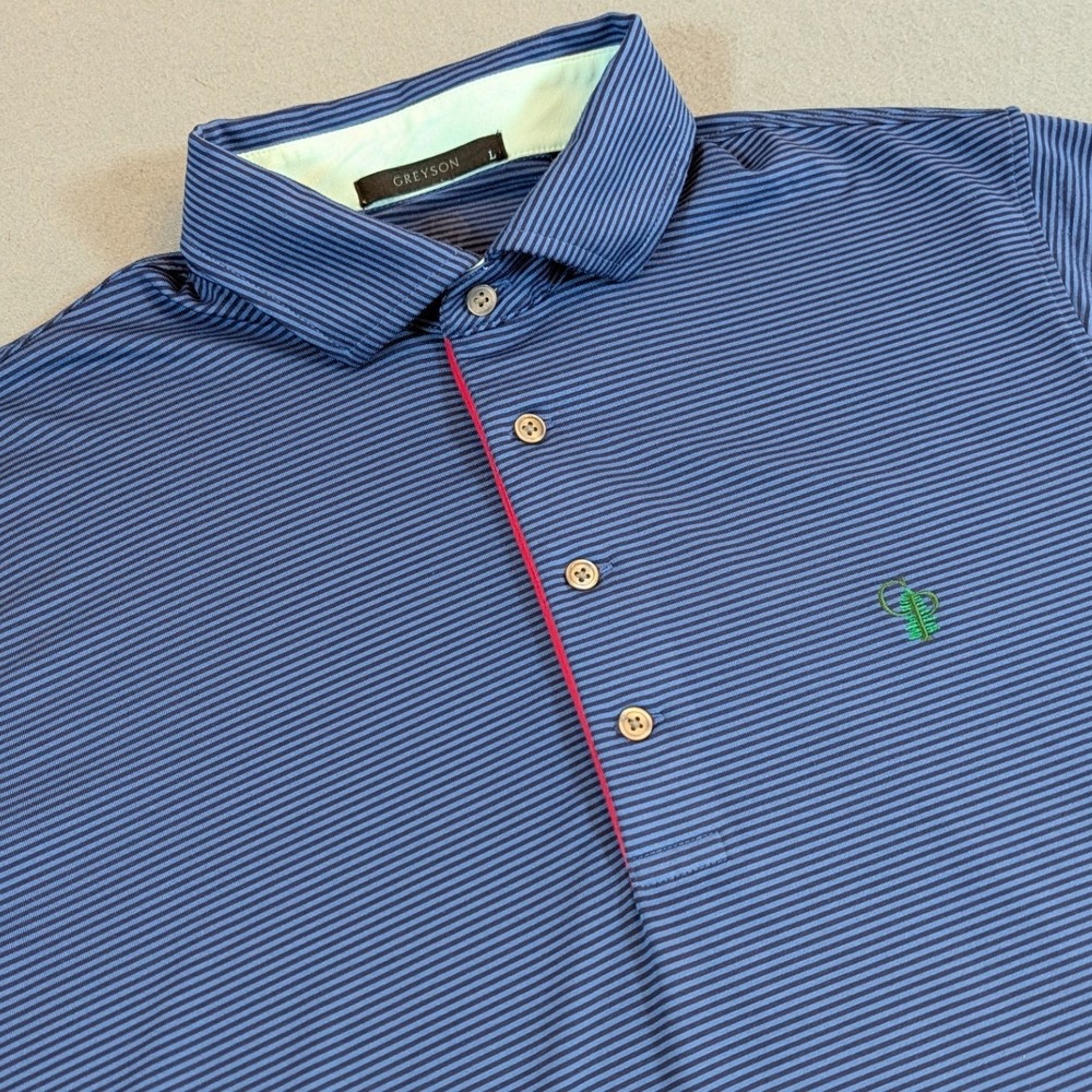 Greyson Mens Golf Polo Shirt Size Large Wolf Logo Performance Stretch